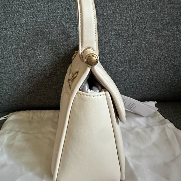 NWT! Coach Willis Top Handle 18 With Quilting Nappa Leather In Chalk C3844 - Picture 4 of 12